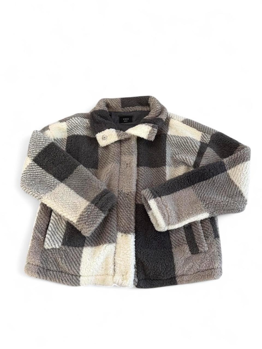 VICI x Thread & Supply Plaid Fleece Teddy Jacket